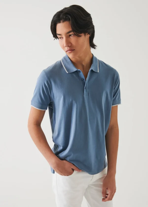 Pima Cotton Stretch Tipped Polo