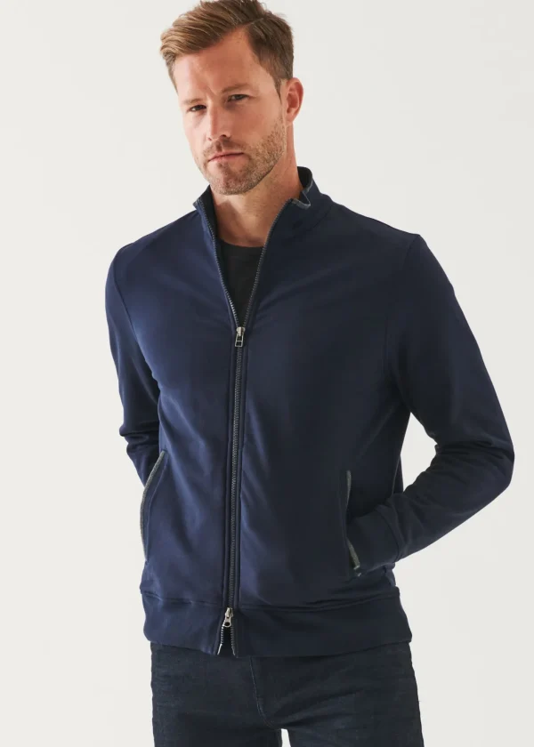 Pima Stretch Fleece Track Jacket