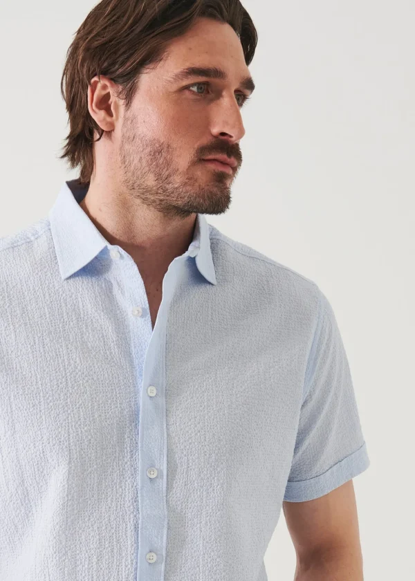Seersucker Cotton Stretch Shirt