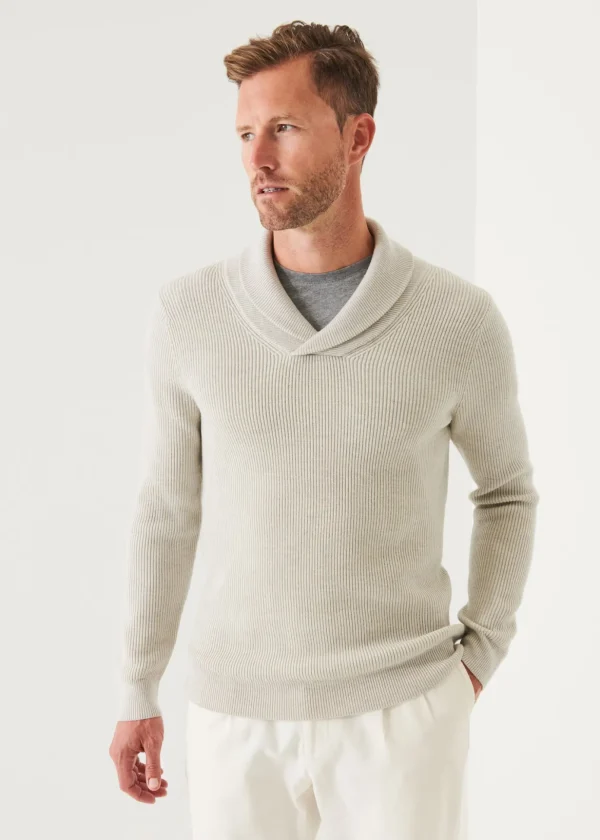 Shawl Collar Merino Wool Sweater