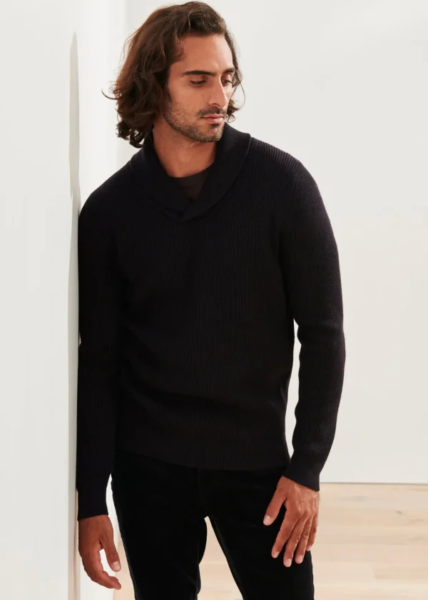 Shawl Collar Merino Wool Sweater