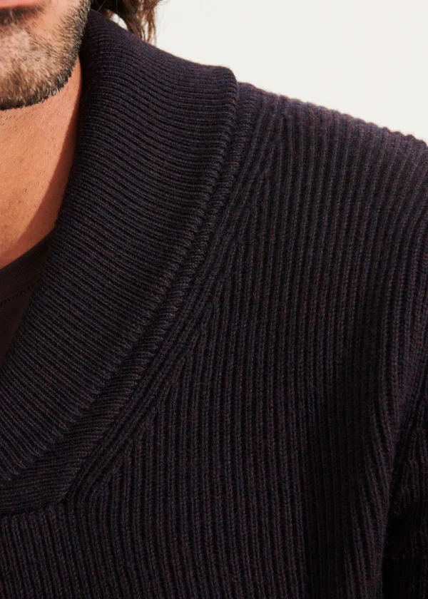 Shawl Collar Merino Wool Sweater