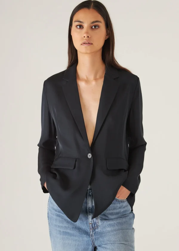 Silk Single Breasted Blazer