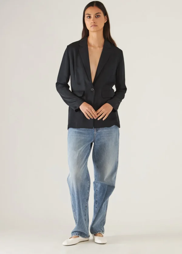 Silk Single Breasted Blazer