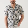 Tropical Print Linen Shirt