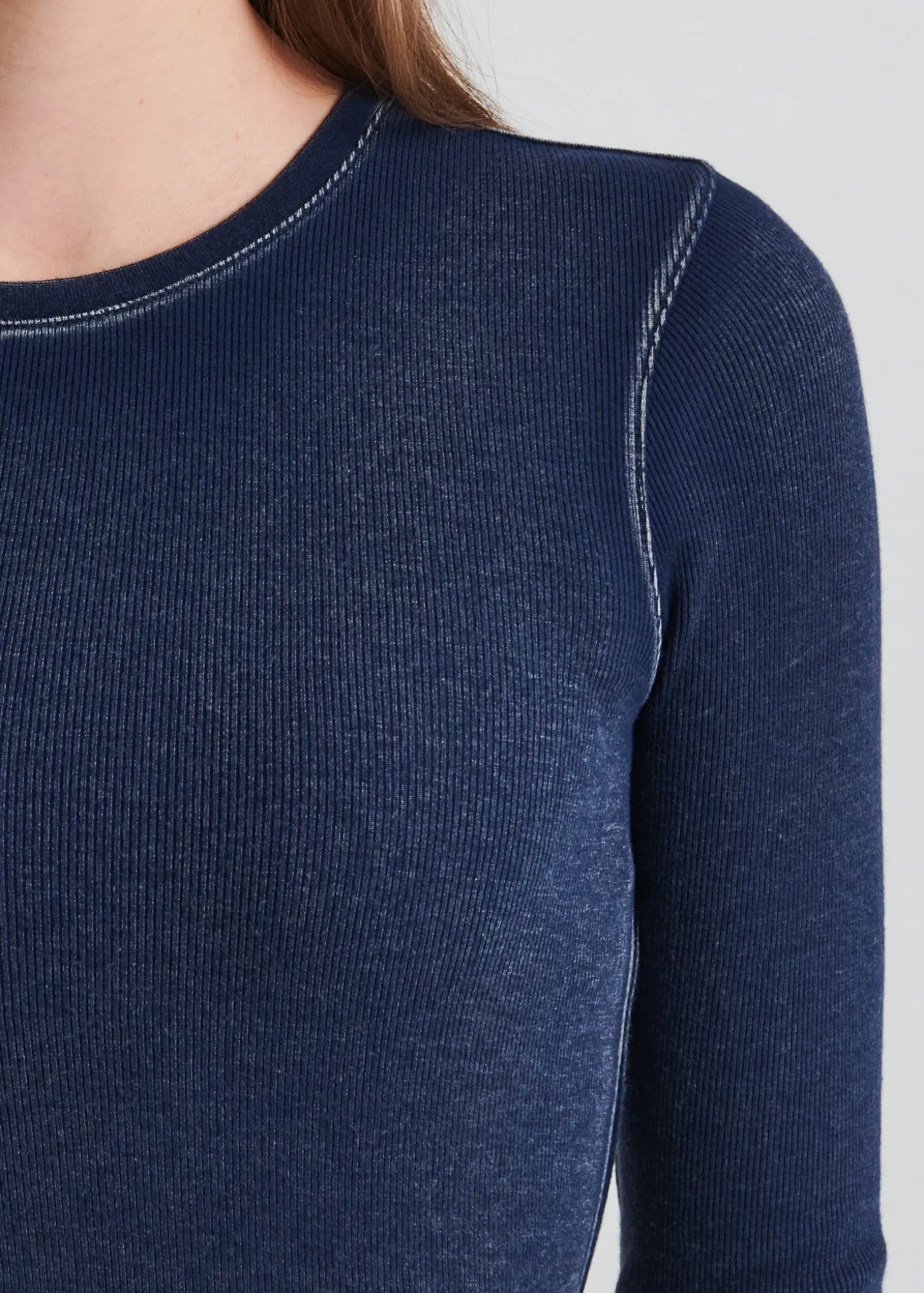 Vintage Wash Pima Cotton Stretch Ribbed T-Shirt