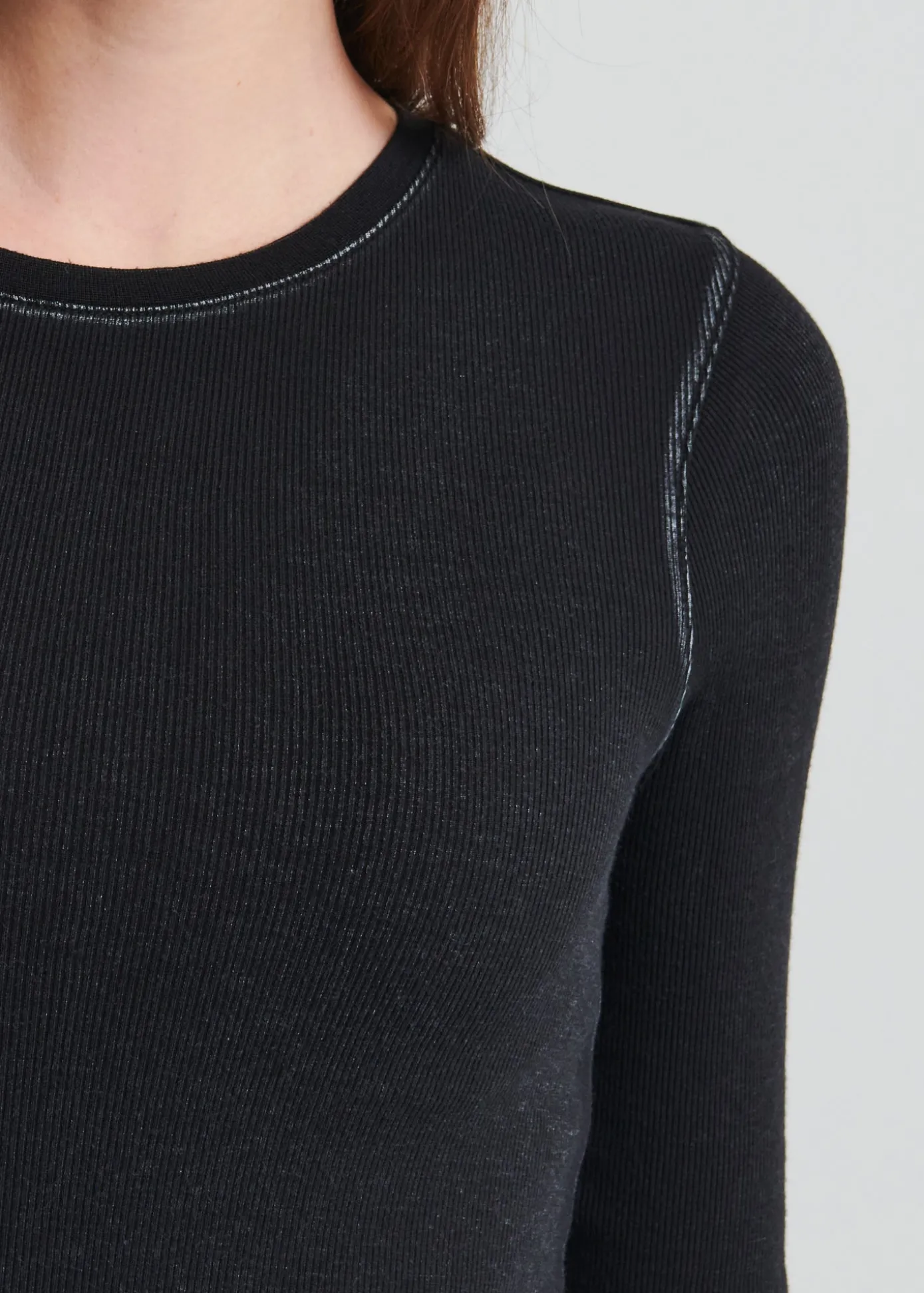 Vintage Wash Pima Cotton Stretch Ribbed T-Shirt