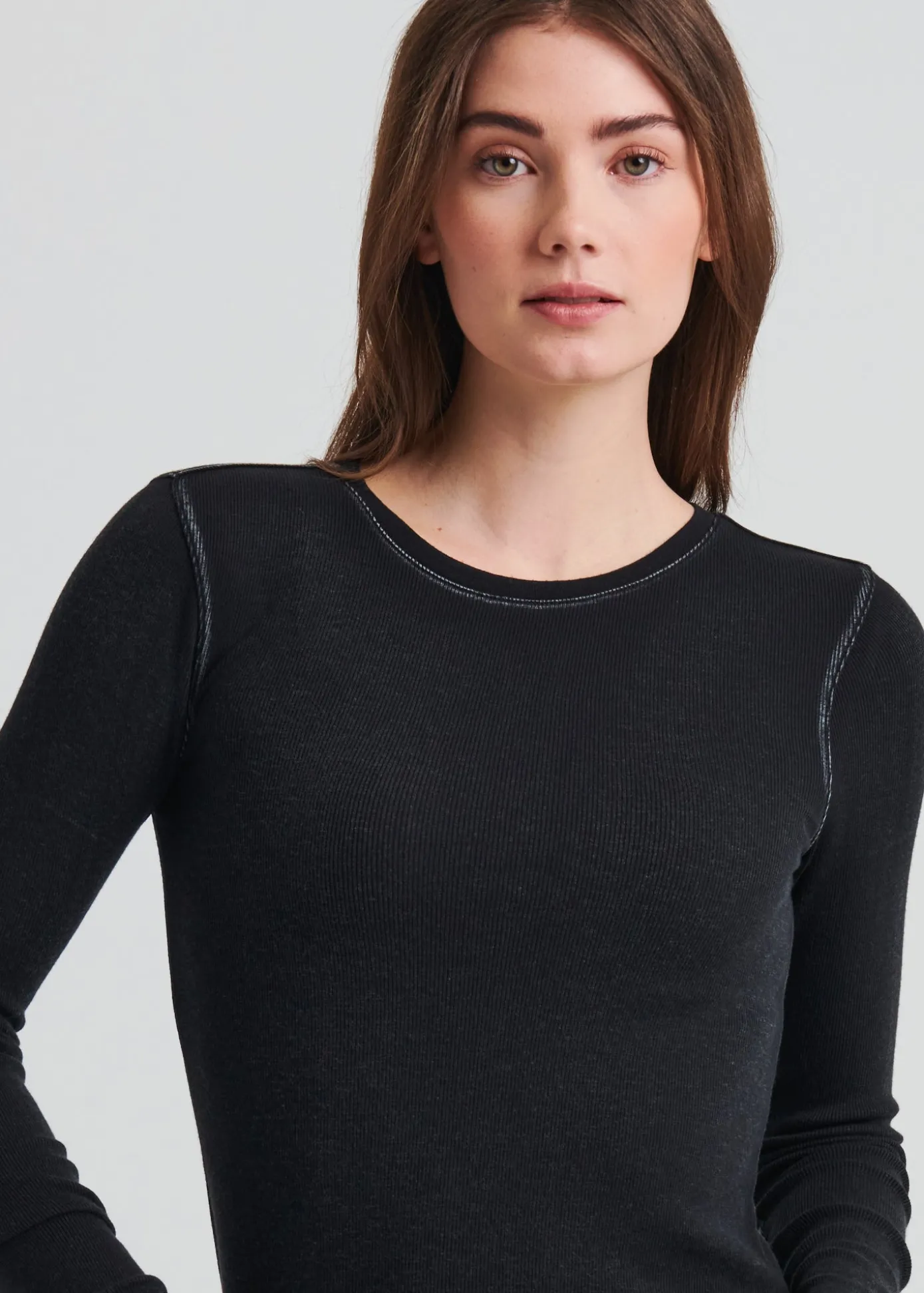 Vintage Wash Pima Cotton Stretch Ribbed T-Shirt