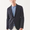 Wool Cotton Blend Knit Blazer