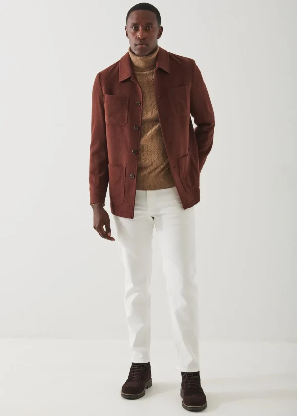 Wool Patch Pocket Shirt Jacket